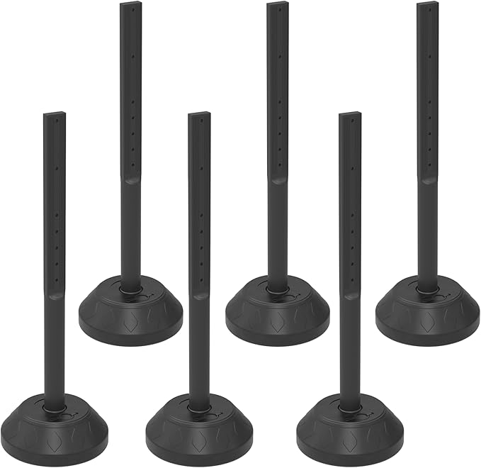 OrangeStar 6-Pack 41" Commercial Sign Holder with Water Weighted Base Set Kit, Portable Warning Sign Stand for Parking Lots, Construction Sites, Events, Includes Bolts & Nuts
