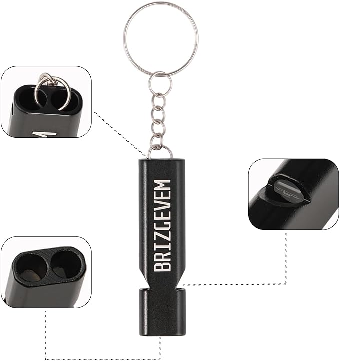 Survival Whistles 4-Pack & 6-Pack, Aluminum Emergency Safety Whistle with Lanyard and Keychain, Waterproof & Unbreakable for Hiking, Camping, Dog Training, Coaching, Emergency Kits