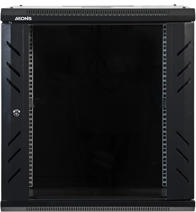 12U Professional Wall Mount Network Server Cabinet Enclosure 19-Inch Server Network Rack Low-Profile Black