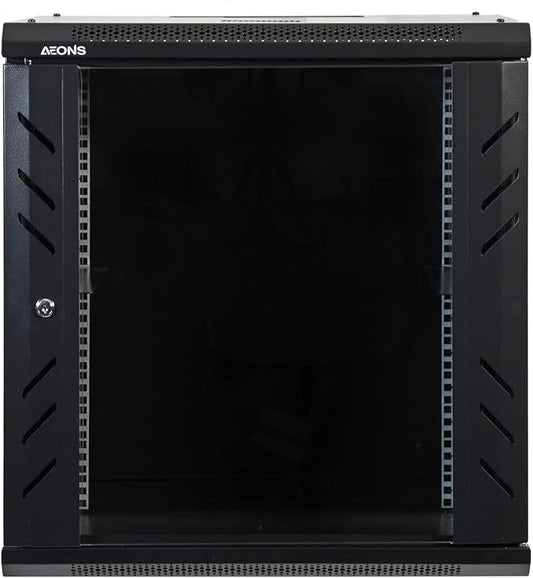 12U Professional Wall Mount Network Server Cabinet Enclosure 19-Inch Server Network Rack Low-Profile Black