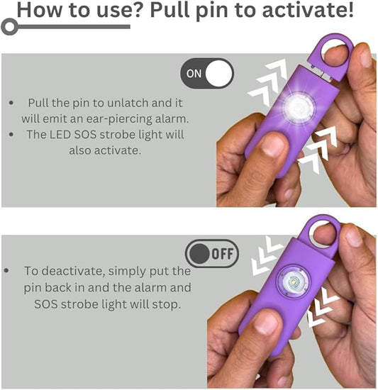 The Original Personal Safety Alarm for Women - Loud Siren, Strobe Light and Key Chain 2.0 Version (Purple)