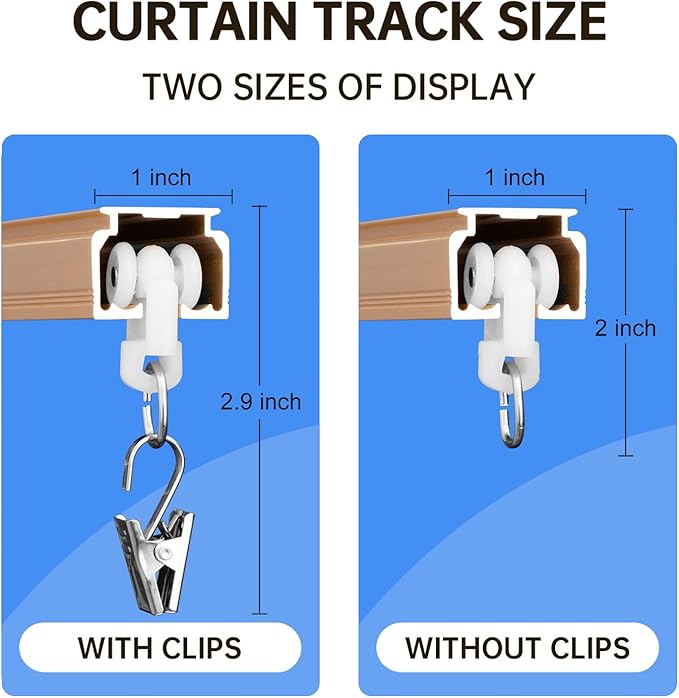 Ceiling Curtain Track Ceiling and Wall Mounted Heavy-Duty Curtains Rails Room Divider Curtains Shower RV Tracks Ceiling Sliding Curtain Rods With Clips, Gold 18ft.