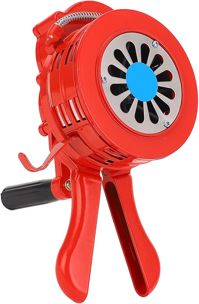 YWBL-WH Hand Crank Siren Horn, Manual Operated Emergency Siren with Adjustable Volume up to 110dB, for Factories Schools Warehouses Emergency Sites