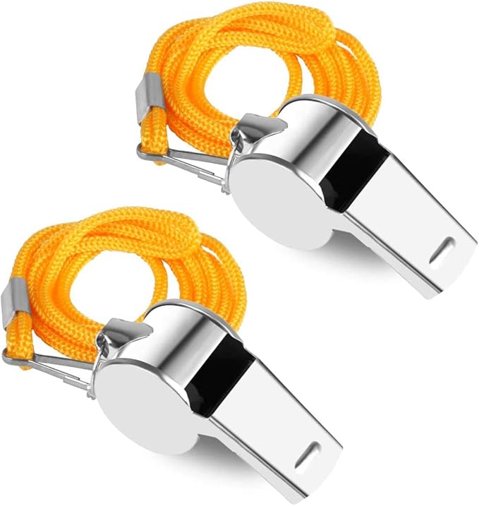 Coach Whistle,35Pack Football Referee Whistle with Lanyard for Emergency Sports Training Referee1 (Silver) (Silver) (Stainless Steel)