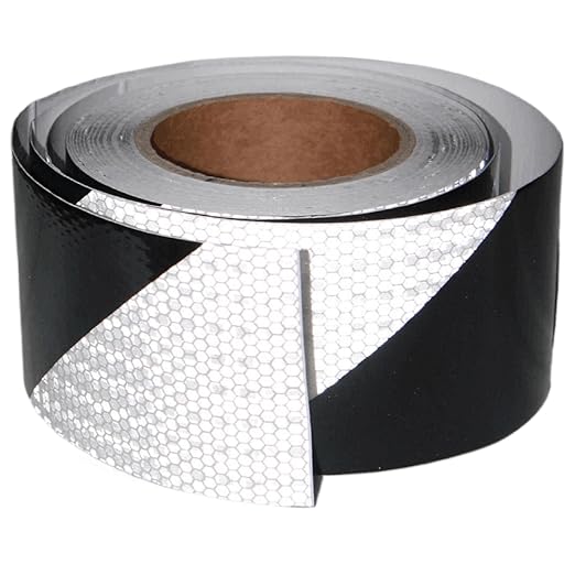 Black and White Reflective Tape 3 Inch x 68 Feet, Outdoor Waterproof Conspicuity Adhesive Reflector for Vehicles