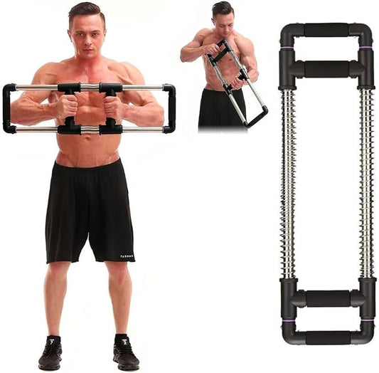 GoFitness Push Down Bar Machine - Chest Expander at Home Workout Equipment for Chest, Arm, Shoulder, Abs and Back - Portable Upper Body Trainer for Home, Travel or Outdoors