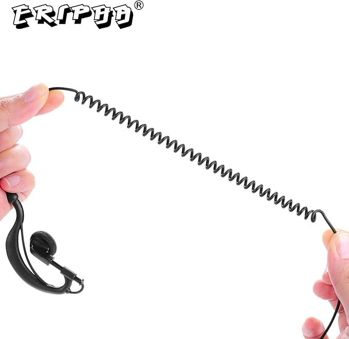 1-Pin Earpiece Compatible with Cobra CX112 CXT195 Radio Walkie Talkie, 2.5mm Headset G Shape with PTT Mic