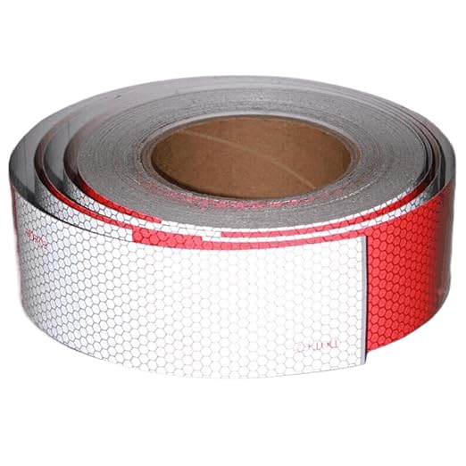 Reflective Tape Red White 2 Inch x 68 Feet, Outdoor Waterproof Warning Reflector, Night Safety Stickers for Car Bicycles