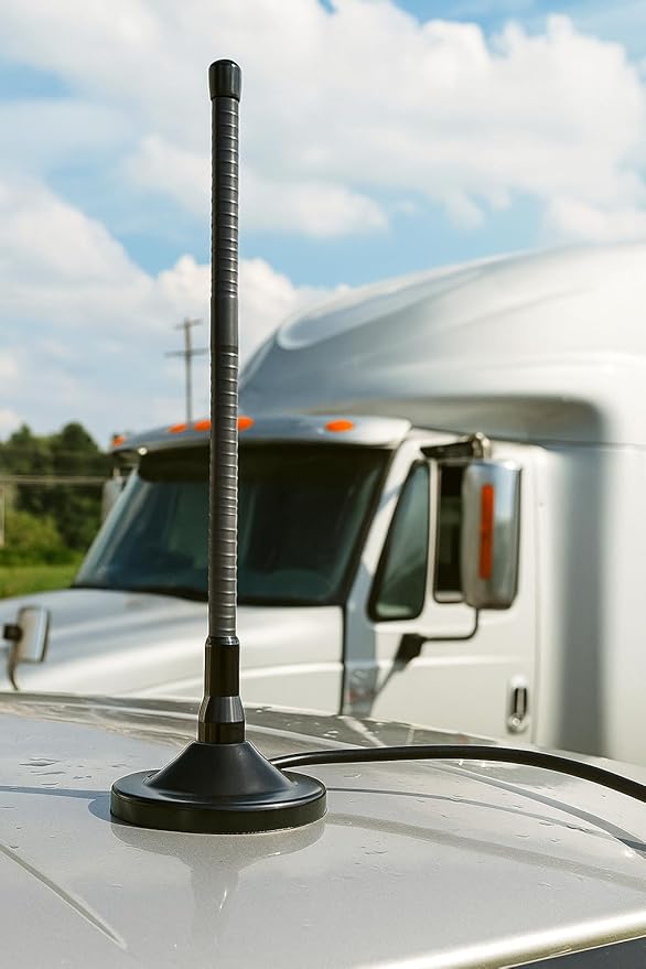CB Radio Antenna with Magnetic Base, BNC Male Connector, 27MHz Mobile Antenna Compatible with AnyTone, Cobra CB Radio and Other Popular Models, 9-inch Height, Heavy Duty Magnet, for Cars and Trucks