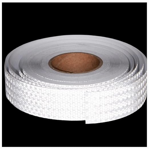 White Reflective Tape Outdoor Waterproof 2 inch Wide, High Visibility Warning Industrial Marking Tape,Safety Stickers (168 feet)