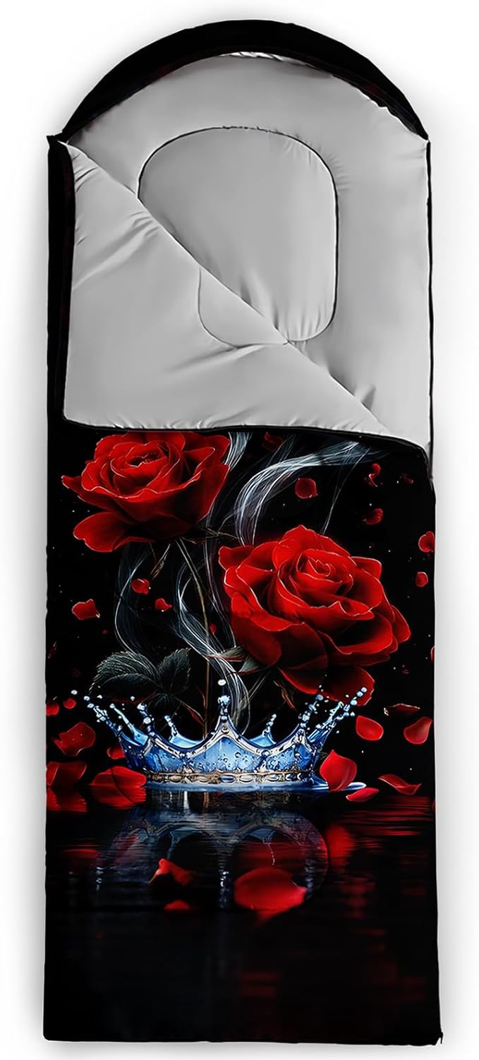 QOOMO Camping Sleeping Bags,3 Season Warm & Cool Weather,Lightweight,Waterproof Sleeping Bags for Adults & Kids,Traveling,and Outdoors,Camping Gear Equipment