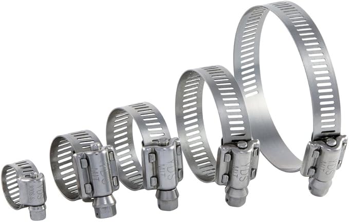 YDS 10 Piece Assorted Marine Hose Clamp 300 Stainless Steel in various size form 5/8” to 2-3/4”