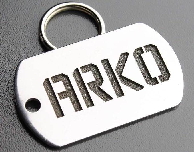 Stainless Steel Custom DEEP Engraved Pet ID Tags Personalized Front/Back Dog Tags for Dogs and Cats - XL-Military 1-1/8" X 2" (2-Side Engraving)