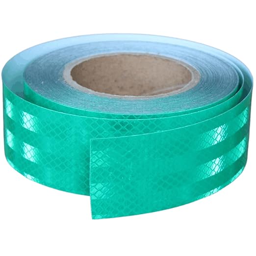 Green Non Fading Reflective Tape Outdoor Waterproof 2 inch Wide for Truck, High Visibility Safety Adhesive Stickers Strips (66 feet)