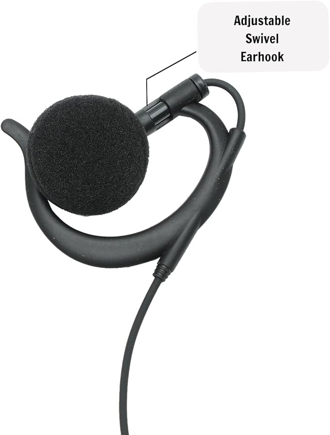 1 Pin 2.5mm G Shape Earpiece Headset with Mic PTT for Motorola Talkabout T200TP T200 T260 T260TP T460 T600 T605 T475 T800 MH230R MR350R MT350R Two Way Radio,2 Pack