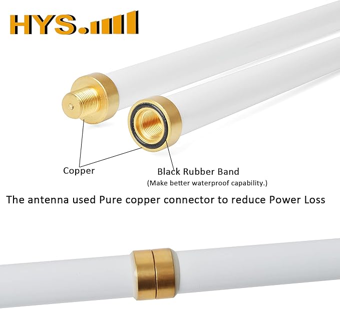 HYS Pre-Tuned Fiberglass Base Station Antenna for VHF/UHF 144/430MHz - 4.5dBi VHF & 7.2dBi UHF, SO239 Connector, 5.7ft Long, Weatherproof, for Ham Radio & Amateur Radio