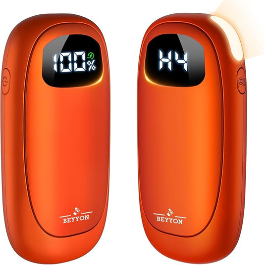 Hand Warmers Rechargeable-Electric Hand Warmers, Max 16 Hrs Warmth Up to 127℉, LED Display & Flashlight, Dual-Side Heating Portable Heater, Hunting Camping Essentials, Gifts for Men Women Raynauds