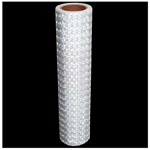 Industrial Non Fading Reflective Tape White 10 inch Wide, Outdoor Waterproof High Visibility Safety Adhesive Reflector Strips (10 feet)