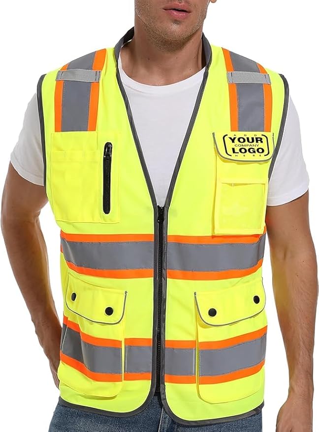 Reflective Safety Vest for Men and Women - High Visibility Construction Vest - Dual Tone Reflective Strips