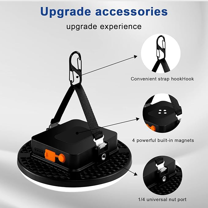 16500mAh 60W Rechargeable Camping Light 3000LM 2700/4000/6500K LED Camping Lantern Portable IP65 Waterproof Tent Lights Power Failur