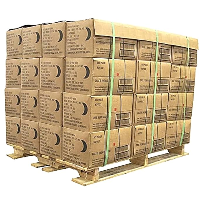 MRE Meals Ready to Eat A and B bundle cases 2025, 2026 inspection. Genuine Military US surplus emergency food bulk supply full box with heater