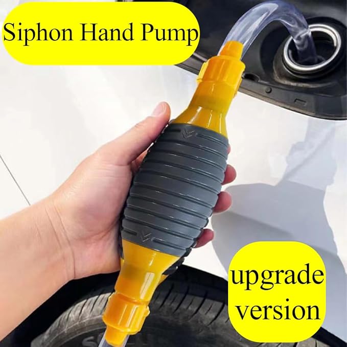 Gas Siphon Pump for Gasoline, with 4.9ft Siphon Hose, Hand Syphon Pump, Transfer Pump for Water, Oil, Diesel, Fish Tank, Aquarium