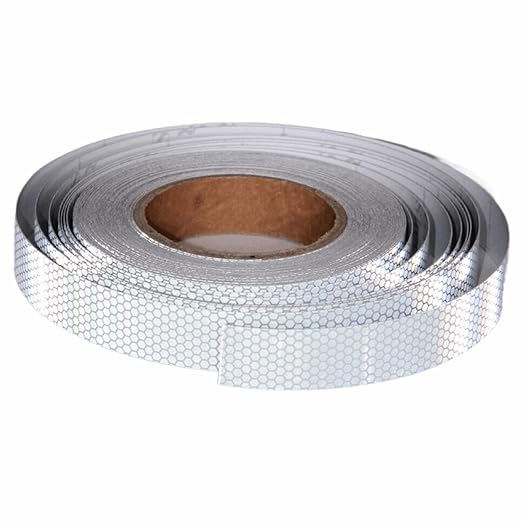 Industrial Non Fading Reflective Tape Silver 1 inch Wide, Outdoor Waterproof High Visibility Safety Warning Adhesive Strips (66 feet)