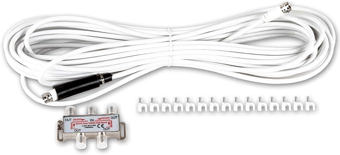 Five Star Yagi Satellite HD TV Antenna up to 200 Mile Long Range, Attic or Roof Mount Digital OTA TV Antenna for 4K Supports 4 TVs Installation Kit & Mounting Pole, Radio/FM Antenna