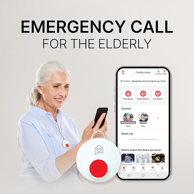 SOS Button – One Touch Family Safety Alert | No Subscription, IPX7 Waterproof.