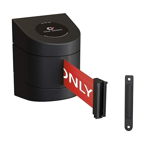 Crowd Control Warehouse - CCW Series WMB-220 Fixed Wall Mount Retractable Belt Barrier - 15 Foot, Authorized Access Only Belt with Black ABS Case, Crowd Control Barriers