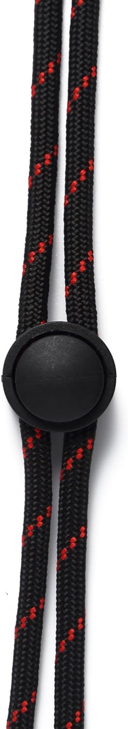 YOUOWO Adjustable Neck Woven Circular Lanyard For Keys id Badges Holders,Black with Red Pattern Lanyards For Office Pen Cell Phones USB Sticks Whistles Ipod (5 Pack Black)