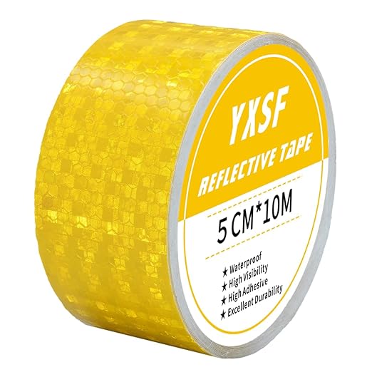 Reflective Safety Tape,2 Inch×30 Feet Yellow Reflective Tape,high Viscosity Waterproof Reflective Tape for Trucks Trailers Bikes Cars Ships Motorcycles Outdoor