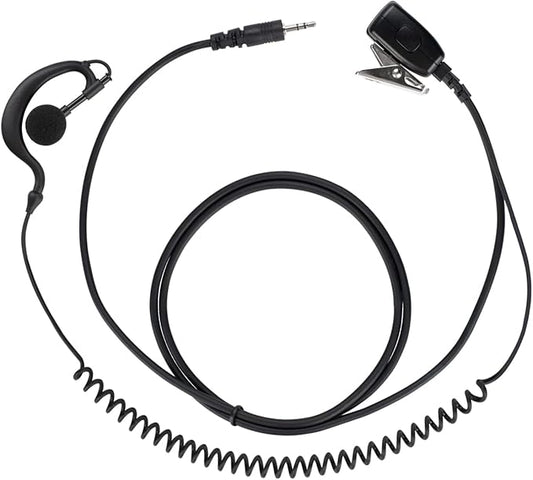 1-Pin Earpiece Compatible with Cobra CX112 CXT195 Radio Walkie Talkie, 2.5mm Headset G Shape with PTT Mic