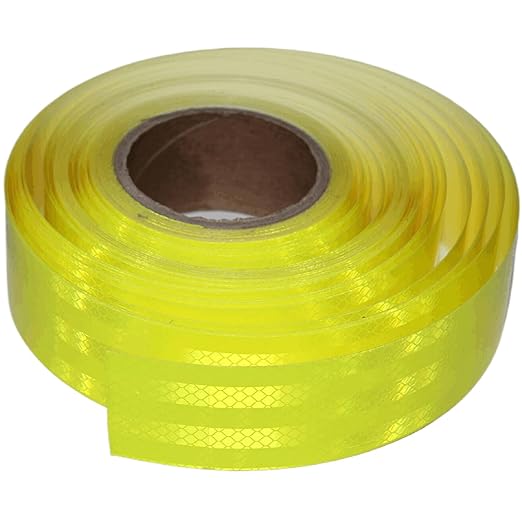 Non Fading Reflective Tape Fluorescent Yellow Outdoor Waterproof 2 inch, High Visibility Warning Industrial Marking Tape (166 feet)