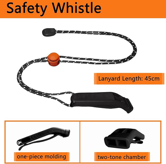 Emergency Whistle, 120db Safety Whistle Survival Shrill Loud for Camping Hiking Hunting Boating Fishing Life Vest Jacket Rescue Signaling Kids Lifeguard 5 Pack