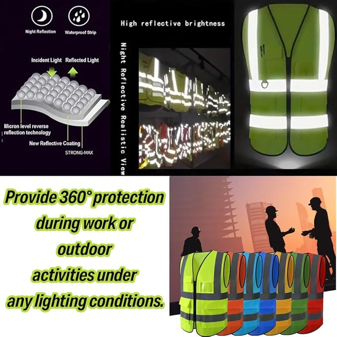 Personalized High Visibility Reflective Safety Vest Custom Your Text Protective Workwear Outdoor Work Vest