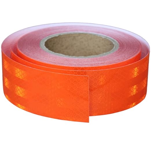 Non Fading Reflective Tape Orange Outdoor Waterproof 2 inch Wide, High Visibility Safety Warning Reflector Sticker Strips (68 feet)