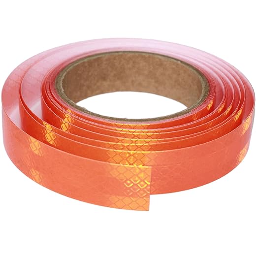 Non Fading Reflective Tape Orange Outdoor Waterproof 1 inch, High Visibility Industrial Marking Tape, Safety Adhesive Stickers (15 feet)