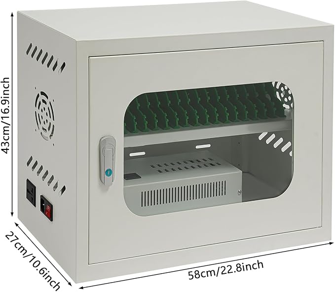 Cell Phone Locker 20 Slot Cellphone Charging Station Metal Cellphone Charging Cabinet Rechargeable Mobile Phone Cabinet for Office Classroom (20 Slot)