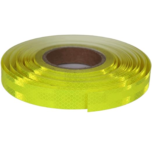 Fluorescent Yellow Reflective Tape Outdoor Waterproof 1 inch Wide, High Visibility Safety Warning Reflector Sticker Strips (168 feet)