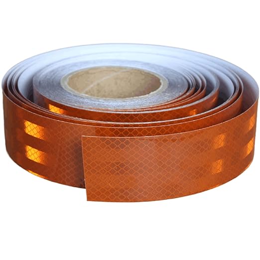 Non Fading Reflective Tape Brown Outdoor Waterproof 2 inch Wide, High Visibility Safety Warning Reflector Sticker Strips (168 feet)