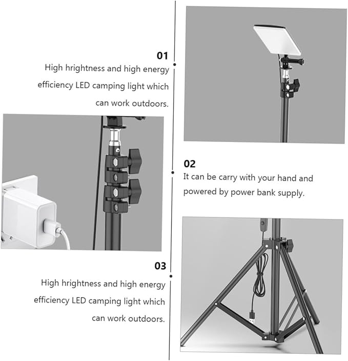 Led Camping Lantern Tripod Stand Portable Weatherproof Outdoor Light for Hiking Fishing and Emergency Situations