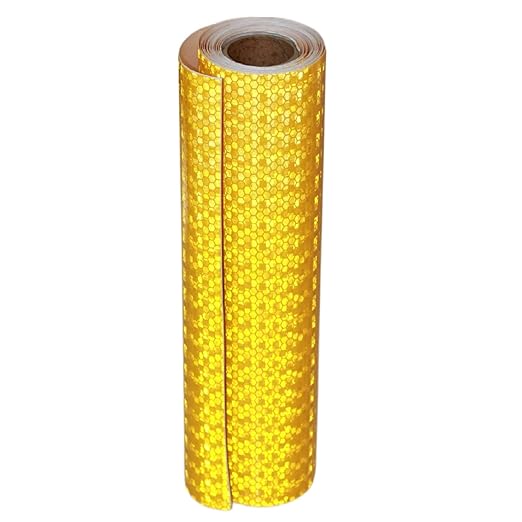 Industrial Reflective Tape Yellow 10 inch Wide, Outdoor Waterproof High Visibility Safety Warning Adhesive Reflector Strips (10 feet)