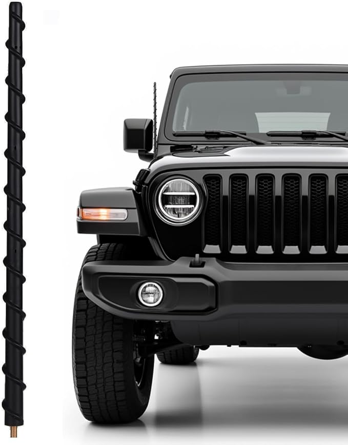13" Short Antenna for Jeep Wrangler Gladiator JL JK JT Rubicon Sahara 2007-2025, 13 Inch Jeep Wrangler Unlimited Sport 4xe Willys Mojave Rubber Antenna Replacement Accessories Reception