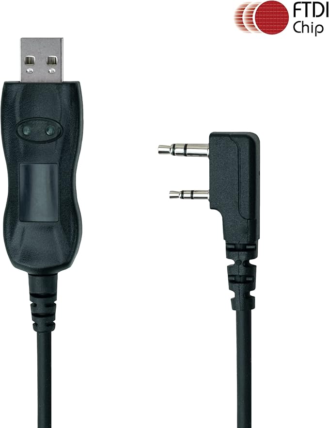 BTECH PC03 FTDI Universal Plug & Play USB Programming Cable for BTECH, Baofeng, Kenwood Radios - Compatible with UV-5R, BF-F8HP, GMRS-V2, UV-82HP & More - Easy Setup, No Driver Needed