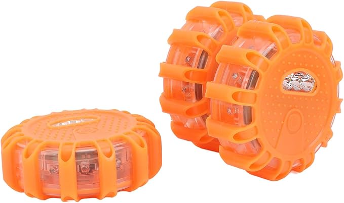 LED Road Emergency Light, 3 Pack Magnetic Warning Lights with 9 Modes 850mAh Battery Type C Charging Emergency Flares for Vehicles