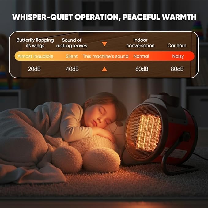Saker Powerful Portable Heating Cannon,High Power Ceramic Space Heater, 3000W Fast Heating with Adjustable Thermostat for Large Room, Quiet Oscillation & Overheat Protection