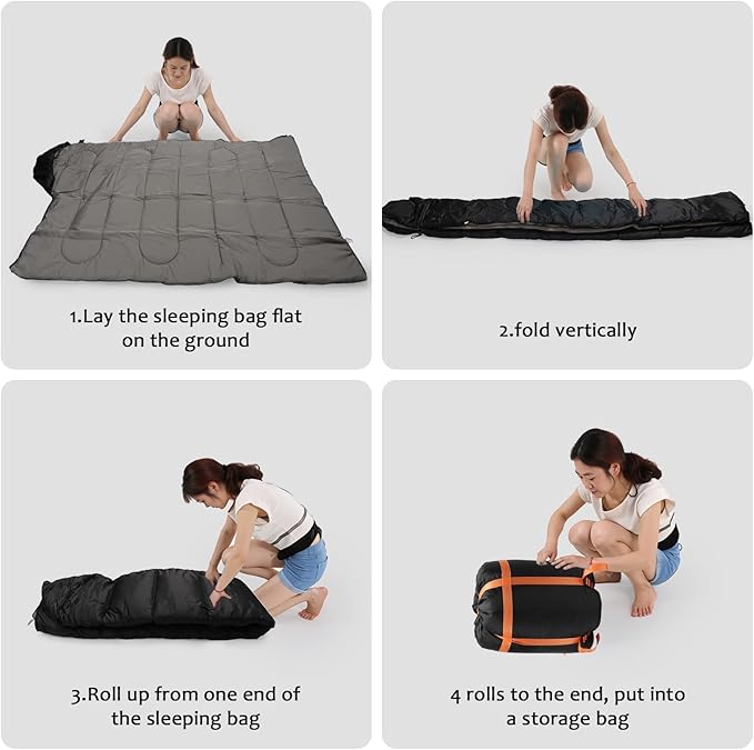 Heated Sleeping Bag for Adults, Electric Warm Bag with 3 Adjustable Heating Levels, USB Powered Heating Pads Adjustable Hood, 0 Degree Sleeping Bag Keep Warm for Cold Weather Camping Outdoor Hiking