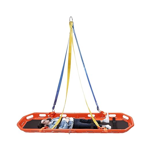 Rescue Basket Stretcher with Lifting Sling, Emergency Stretcher for Air/Sea/Mountain Rescue, 595lbs Load, Detachable, ABS & Stainless Steel