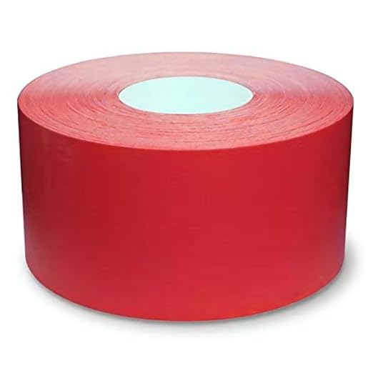Mighty Line UltraLine Solid Floor Marking Tape for Safety, Caution, Warning, Heavy-Duty, Peel and Stick Adhesive, Beveled Edge Design, Industrial Quality, 4 Inch, 100' Roll, Red